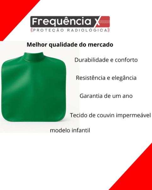 AVENTAL DE CHUMBO BABADOR COM PROTETOR TIREÓIDE INFANTIL